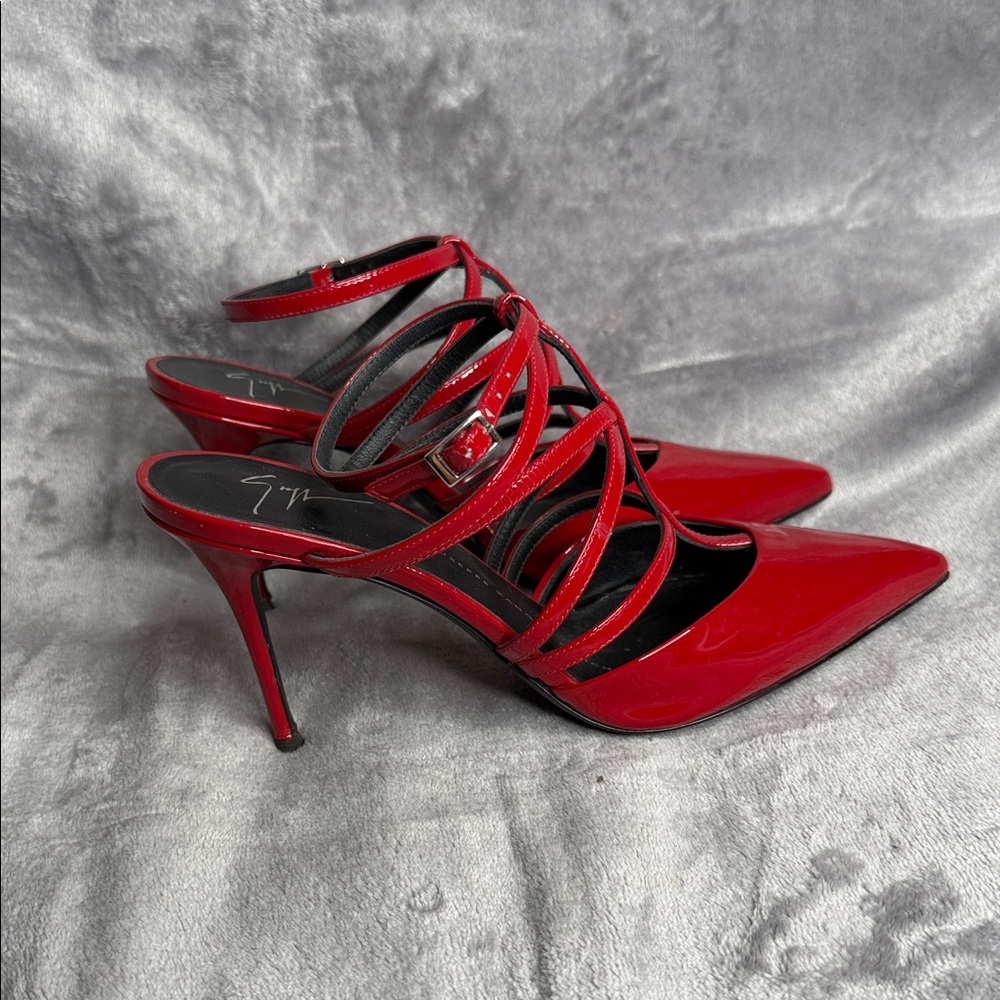 Giuseppe Zanotti Glossy Red Strappy Heels